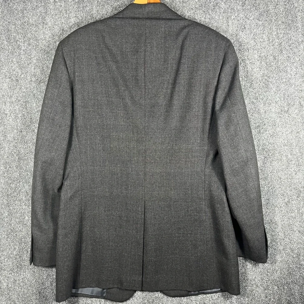 Polo Ralph Lauren Blazer Mens 42L Charcoal Gray‎ Wool Windowpane Sport Coat USA